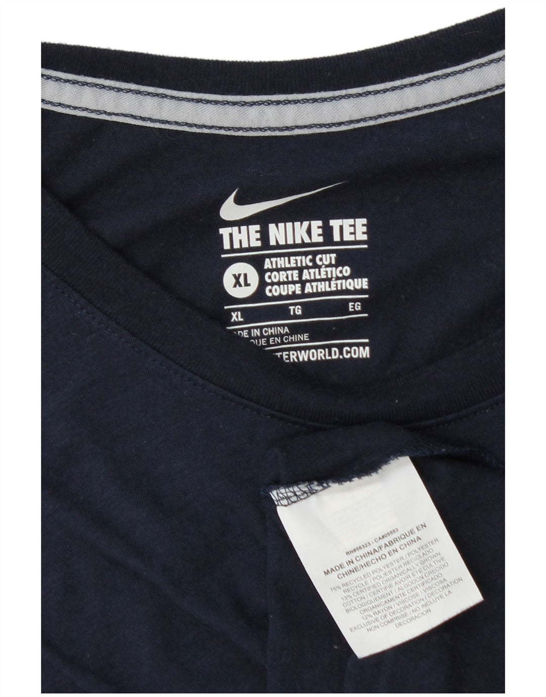 T-shirt Nike da uomo dal taglio atletico, XL, in poliestere color block blu navy