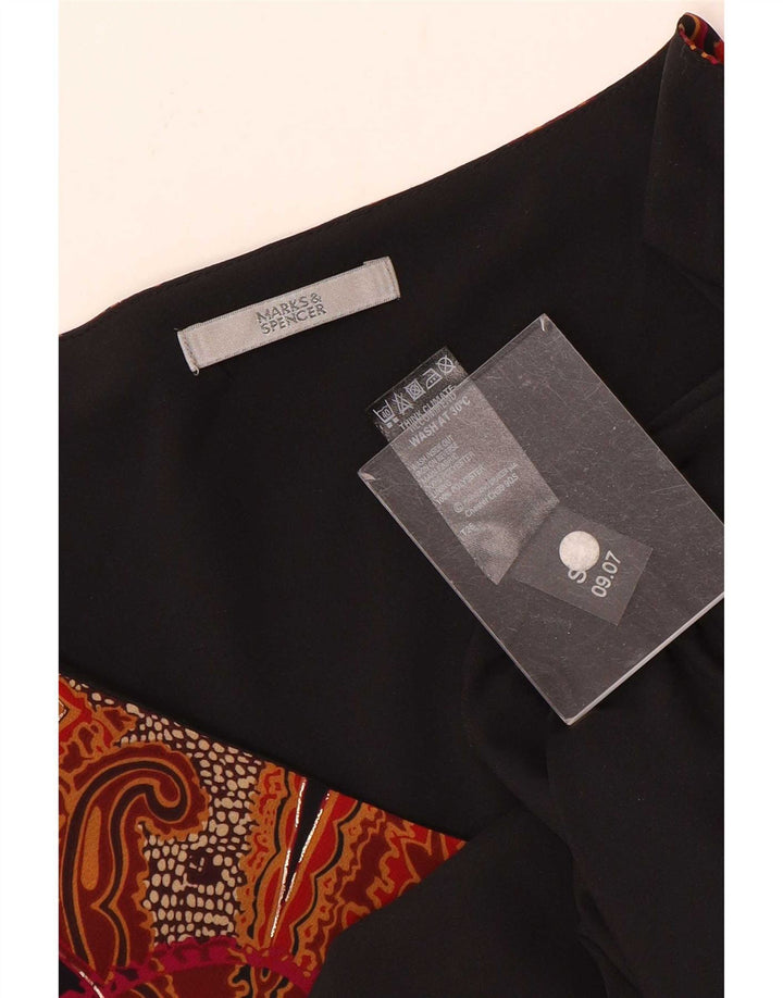 Camicetta da donna Marks & Spencer Top UK 20 2XL Poliestere nero paisley