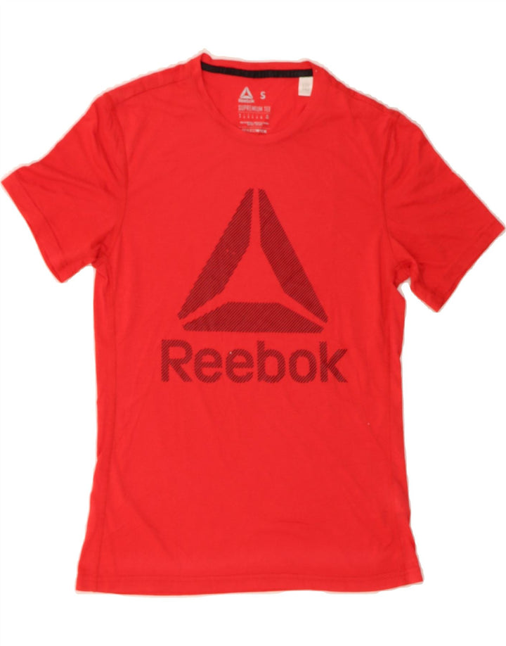 REEBOK Mens Graphic T-Shirt Top Small Red Polyester Vintage Reebok and Second-Hand Reebok from Messina Hembry 