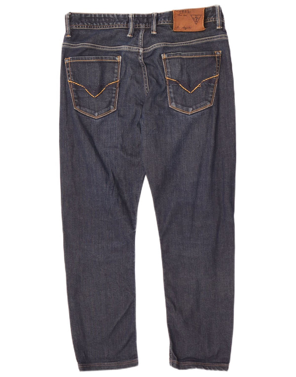 Jeans Guess Rebel Straight Regular Cropped da Uomo W30 L25 Blu Navy