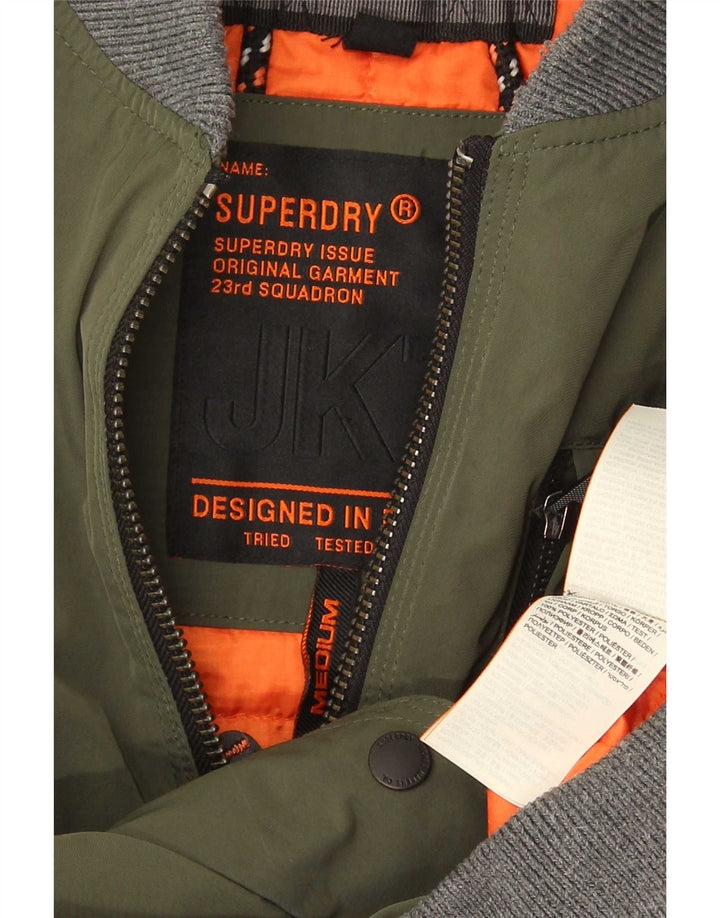Giubbotto bomber da uomo Superdry UK 38 Poliestere color block verde medio