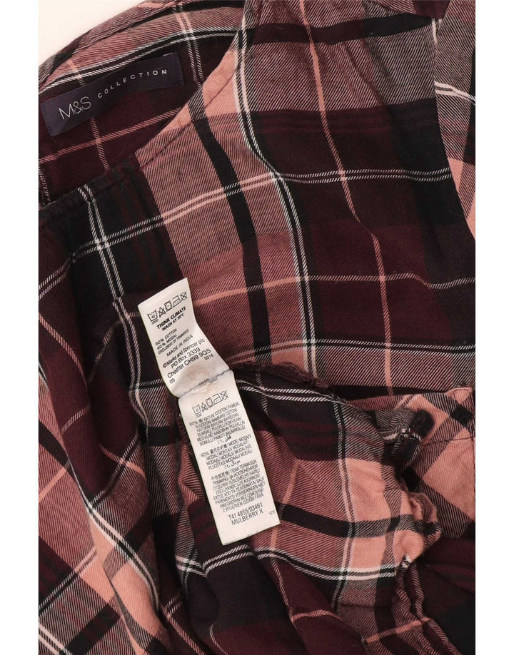 Marks & Spencer Camicetta con maniche a 3/4 da donna UK 16 Grande plaid viola