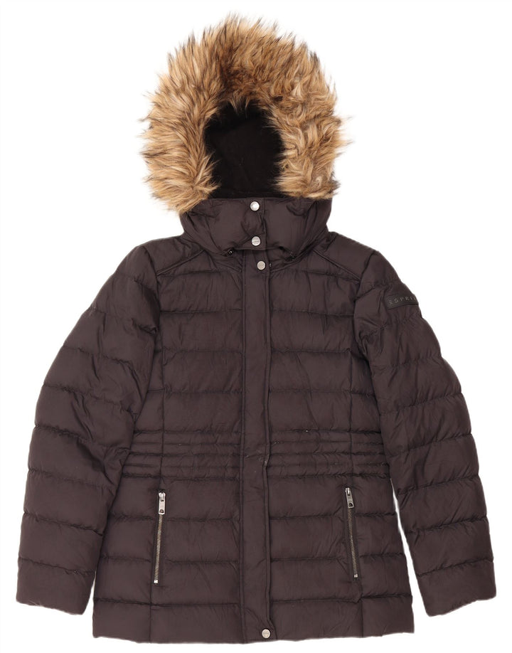 Giacca imbottita con cappuccio da donna ESPRIT UK 10 piccola nera