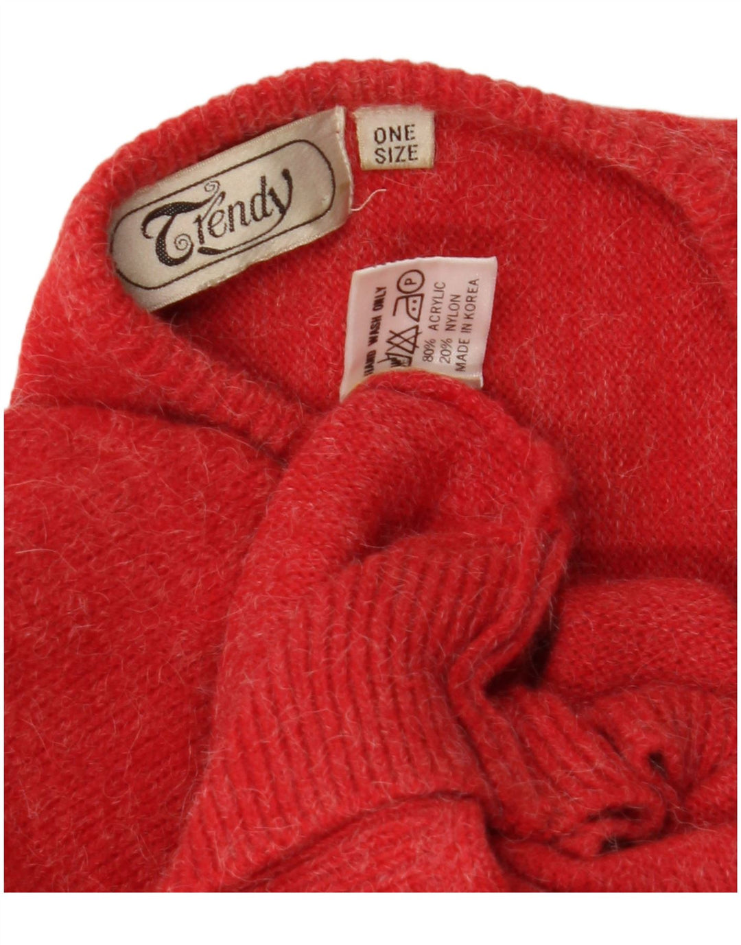 Maglione maglione girocollo da donna vintage taglia unica in acrilico rosso