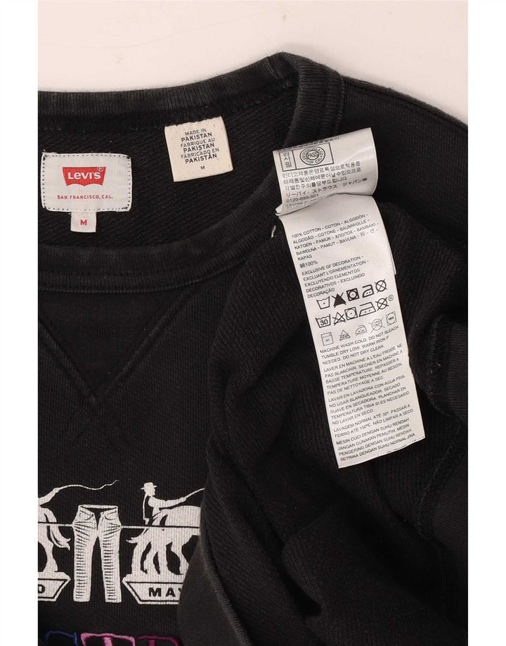 Levi's Felpa grafica da uomo in cotone nero medio