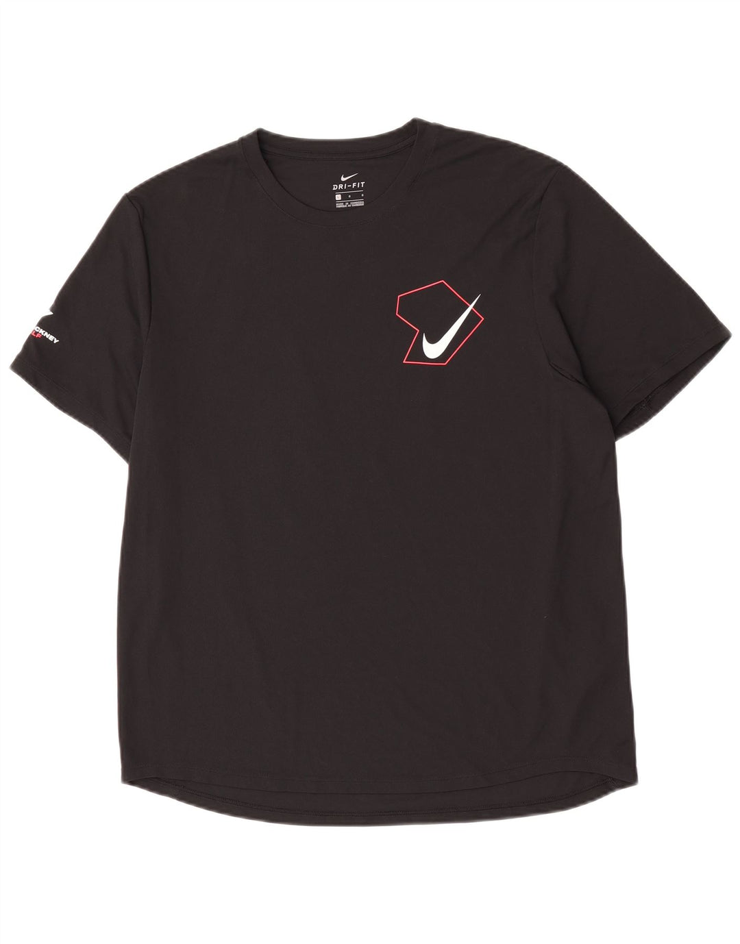 T-shirt grafica Nike Dri Fit da uomo, grande, in poliestere nero