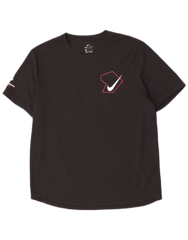 T-shirt grafica Nike Dri Fit da uomo, grande, in poliestere nero