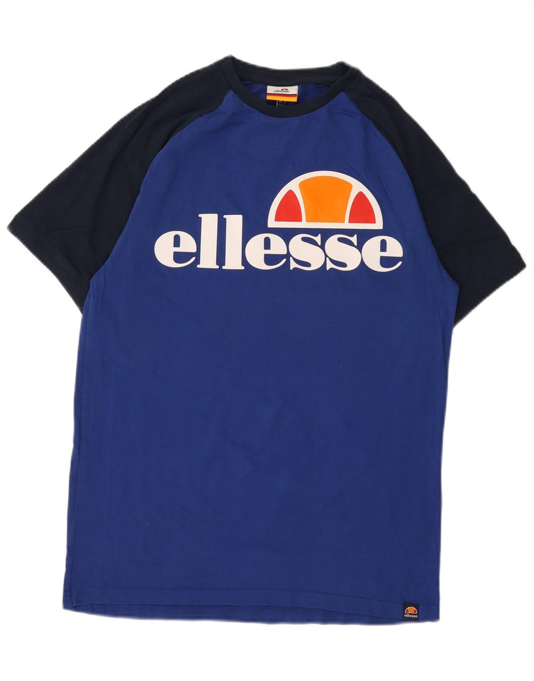 T-shirt grafica da uomo Ellesse Top Small in cotone color block blu