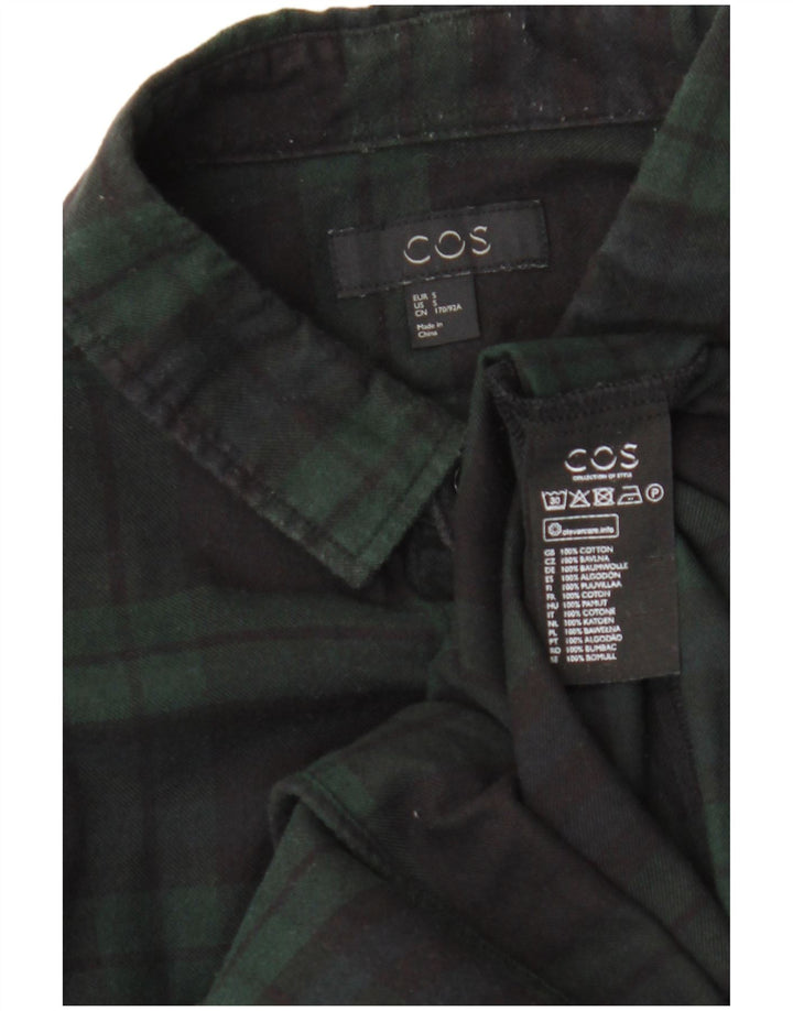Cos Camicia in flanella da uomo in cotone scozzese piccolo verde