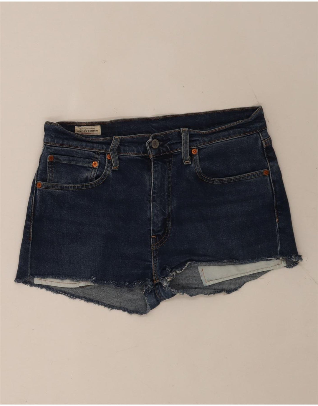 Pantaloncini di jeans Levi's 512 da donna W32 cotone blu medio