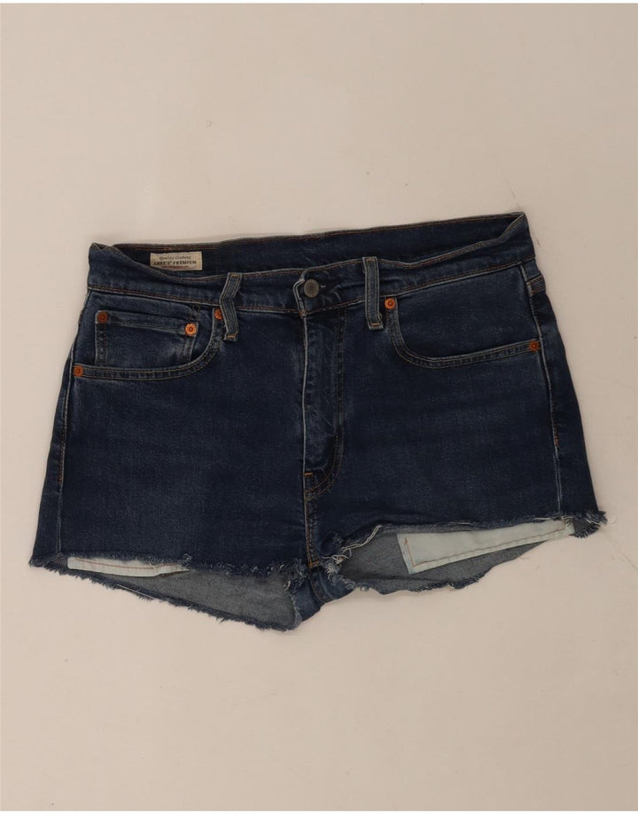 Pantaloncini di jeans Levi's 512 da donna W32 cotone blu medio