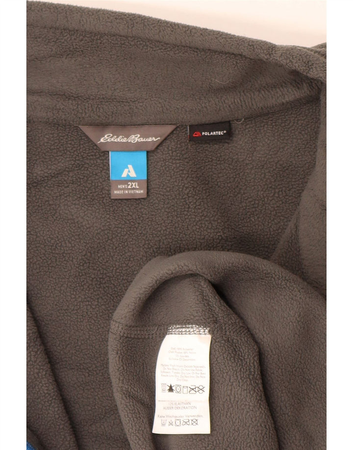 Maglione in pile da uomo con zip e collo EDDIE BAUER 2XL poliestere grigio