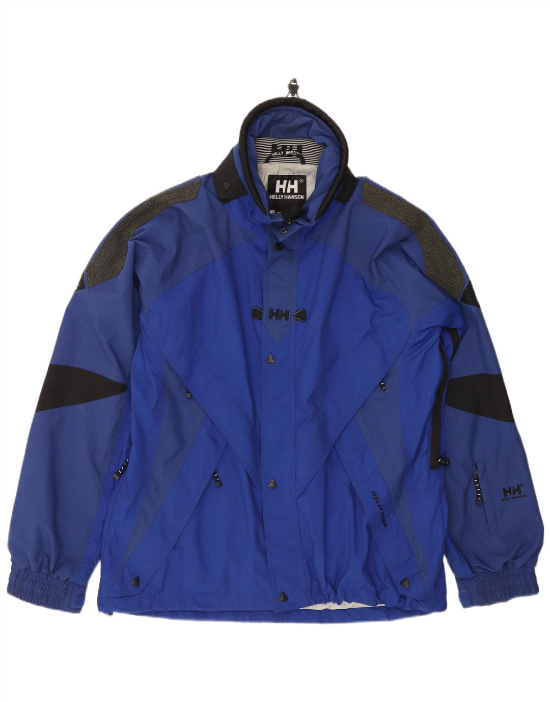 Helly Hansen Giacca antipioggia grafica da uomo UK 40 Large Blu Colourblock Nylon