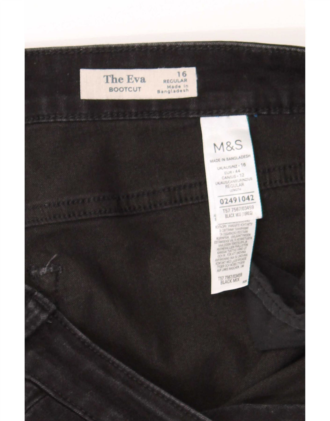 Marks & Spencer Donna The Eva Bootcut Jeans UK 16 Large W34 L30 Nero