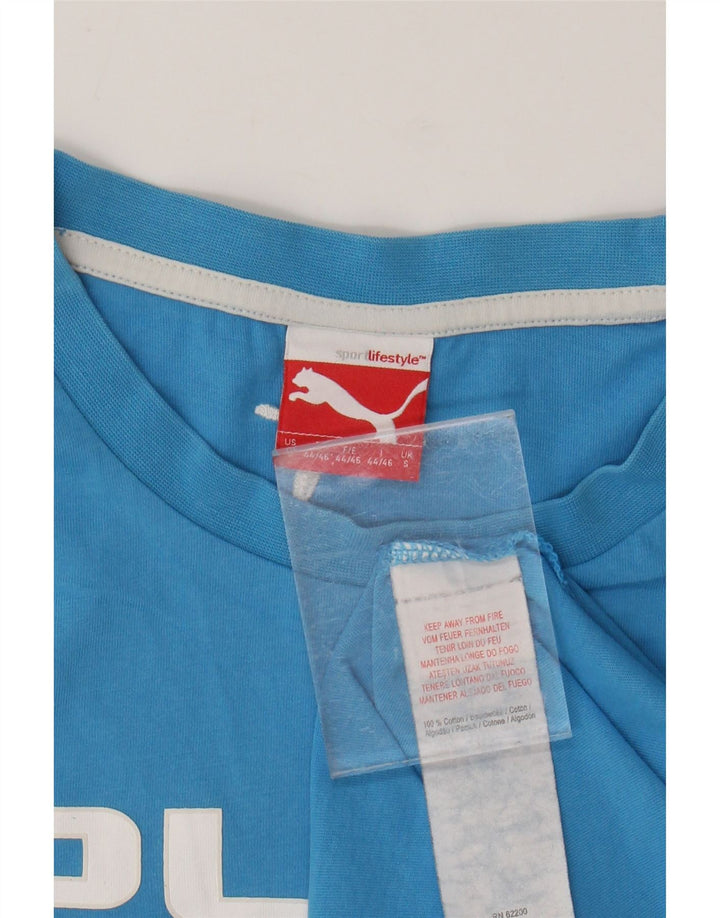 T-shirt grafica da uomo PUMA Top Small in cotone blu