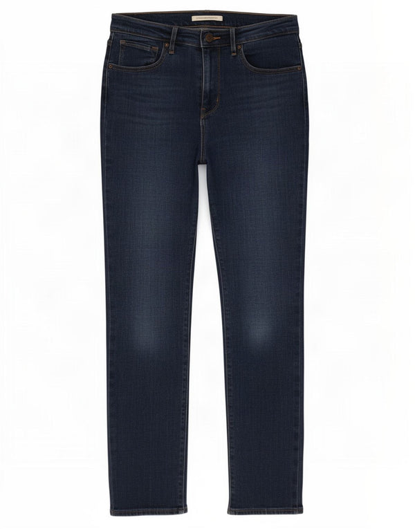 Jeans dritti a vita alta Levi's 724 da donna W28 L30 cotone blu navy