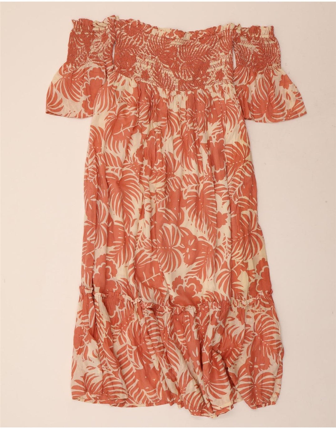 PEPE JEANS Abito da donna con spalle scoperte UK 8 Piccolo viscosa floreale rosa