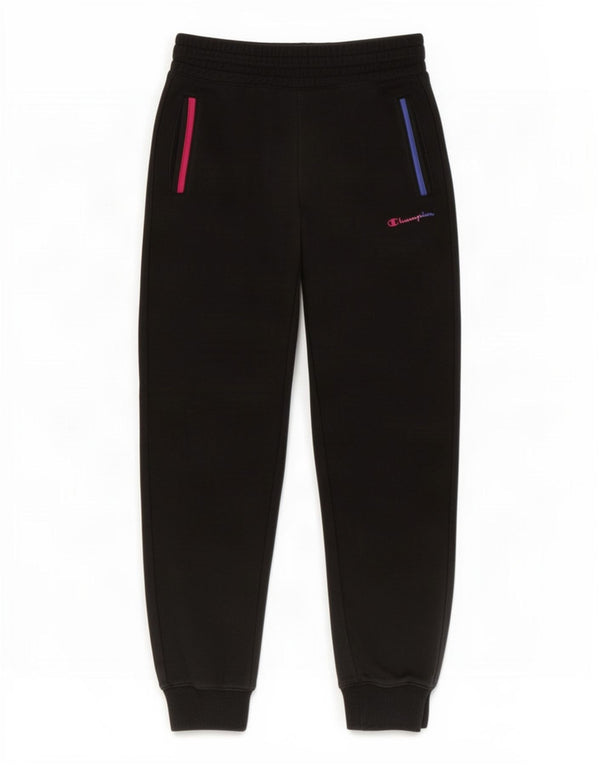 Champion Girls Tracksuit Trousers Joggers 11-12 Years Large Black Cotton