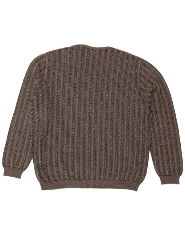 DALMINE Maglione girocollo da uomo IT 58 3XL Cotone a righe grigie