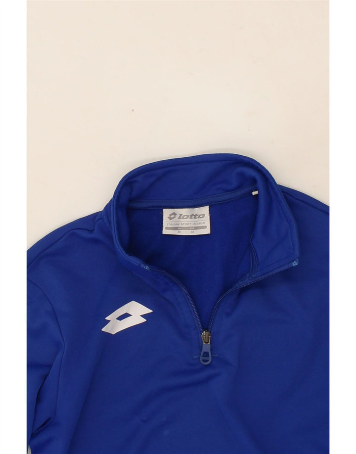 LOTTO Boys Zip Neck Sweatshirt Jumper 10-11 Years Medium Blue Vintage Lotto and Second-Hand Lotto from Messina Hembry 