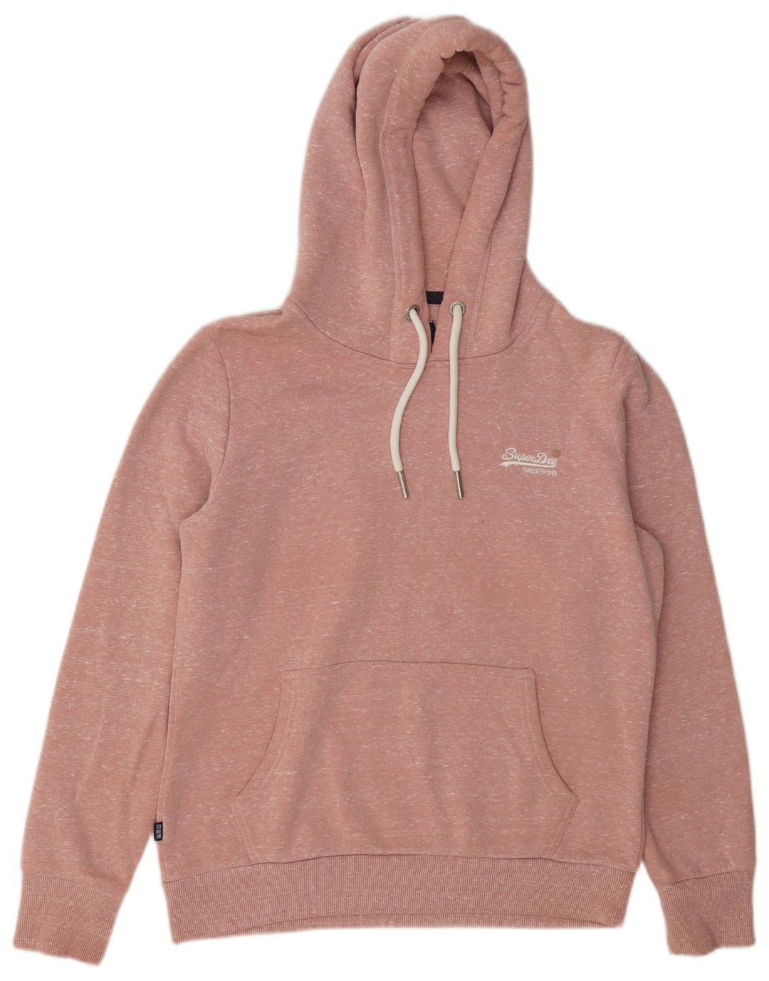 Felpa con cappuccio da donna Superdry UK 12 Poliestere screziato rosa medio