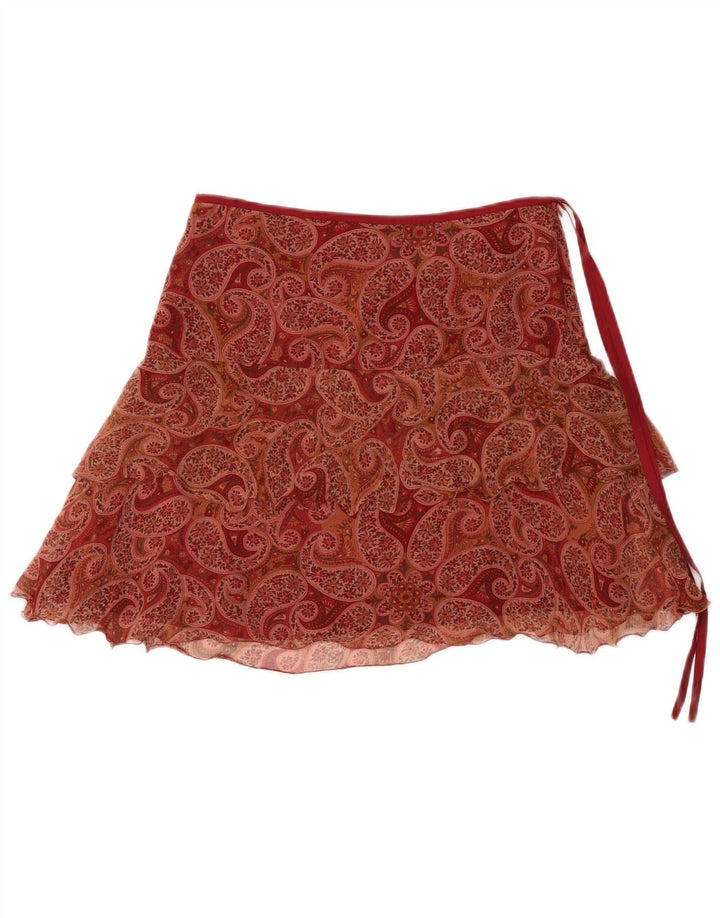 Minigonna Donna Blunauta IT 42 Media W30 Seta Paisley Bordeaux