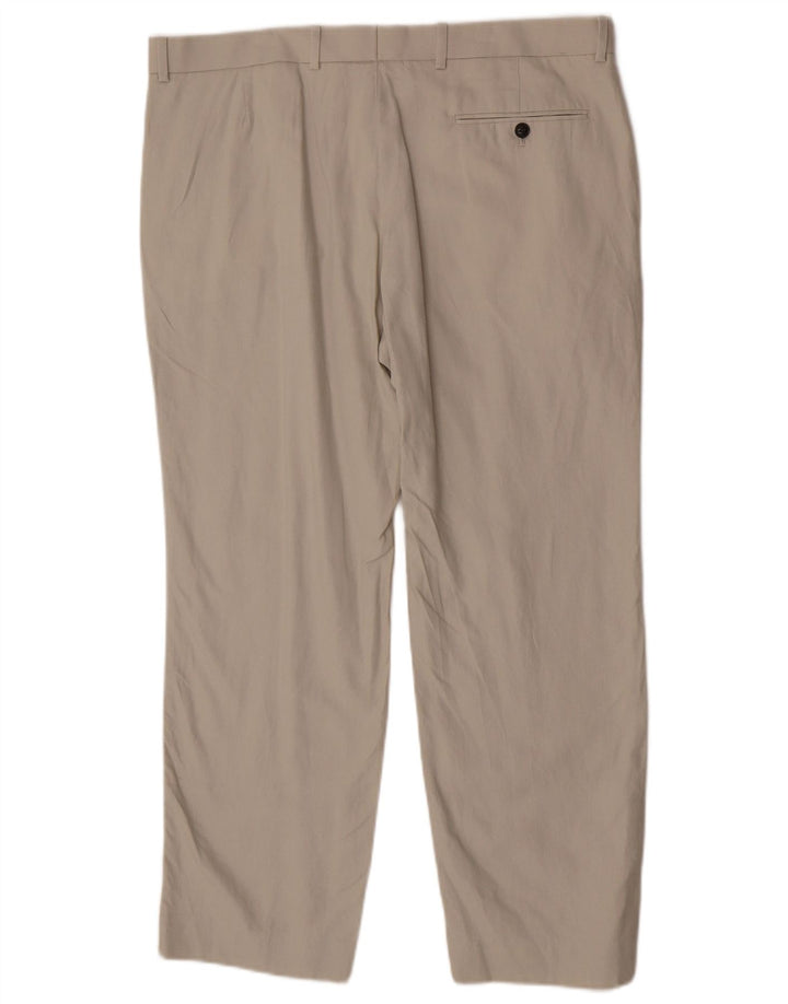 Pantaloni chino vestibilità regolare da uomo Marks & Spencer W38 L29 Lino beige