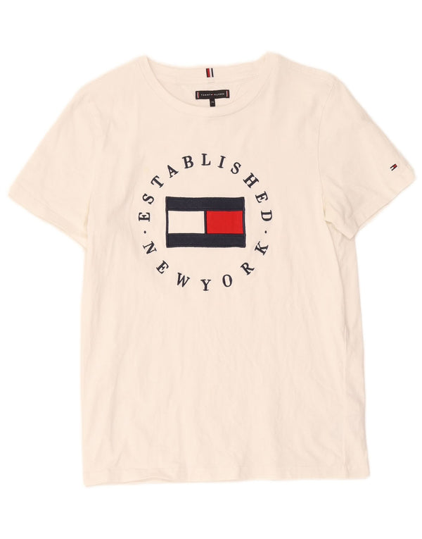 T-shirt grafica per ragazzi Tommy Hilfiger Top 15-16 anni in cotone bianco