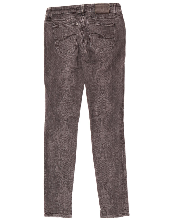Trussardi Womens Skinny Jeans IT 40 Small W26 L31 Black Animal Print Cotton