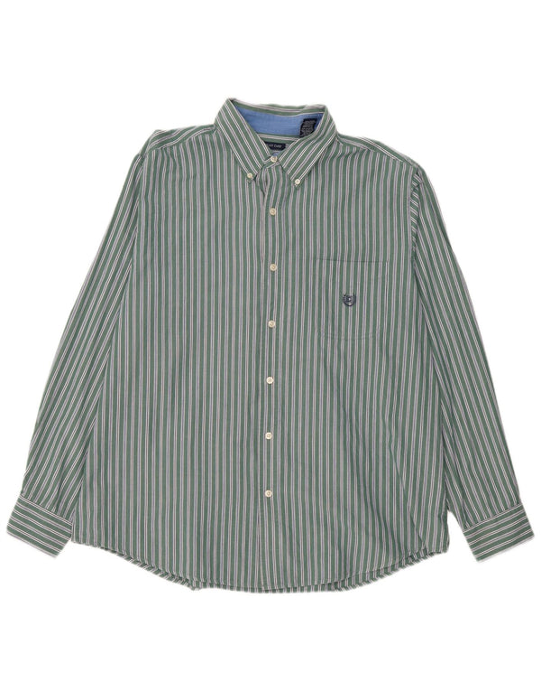 Camicia da uomo Chaps XL in cotone a righe verdi
