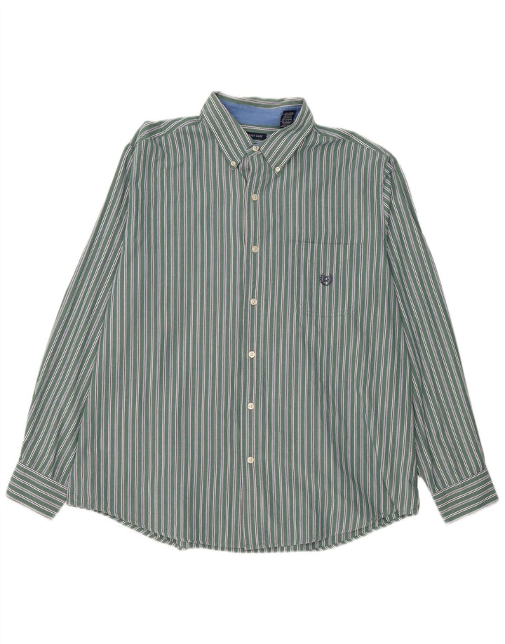 Camicia da uomo Chaps XL in cotone a righe verdi