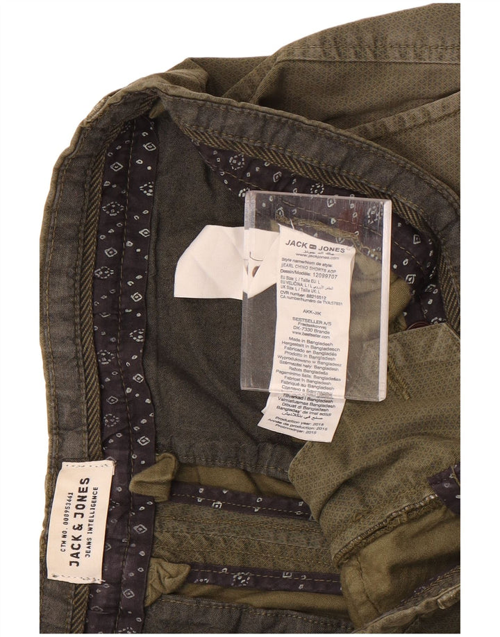 Pantaloncini chino da uomo Jack & Jones grandi W34 cotone kaki