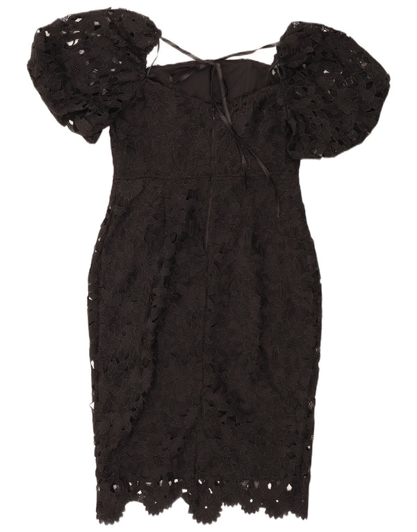Abito aderente da donna con spalle scoperte Lipsy UK 14 Grande poliestere floreale nero