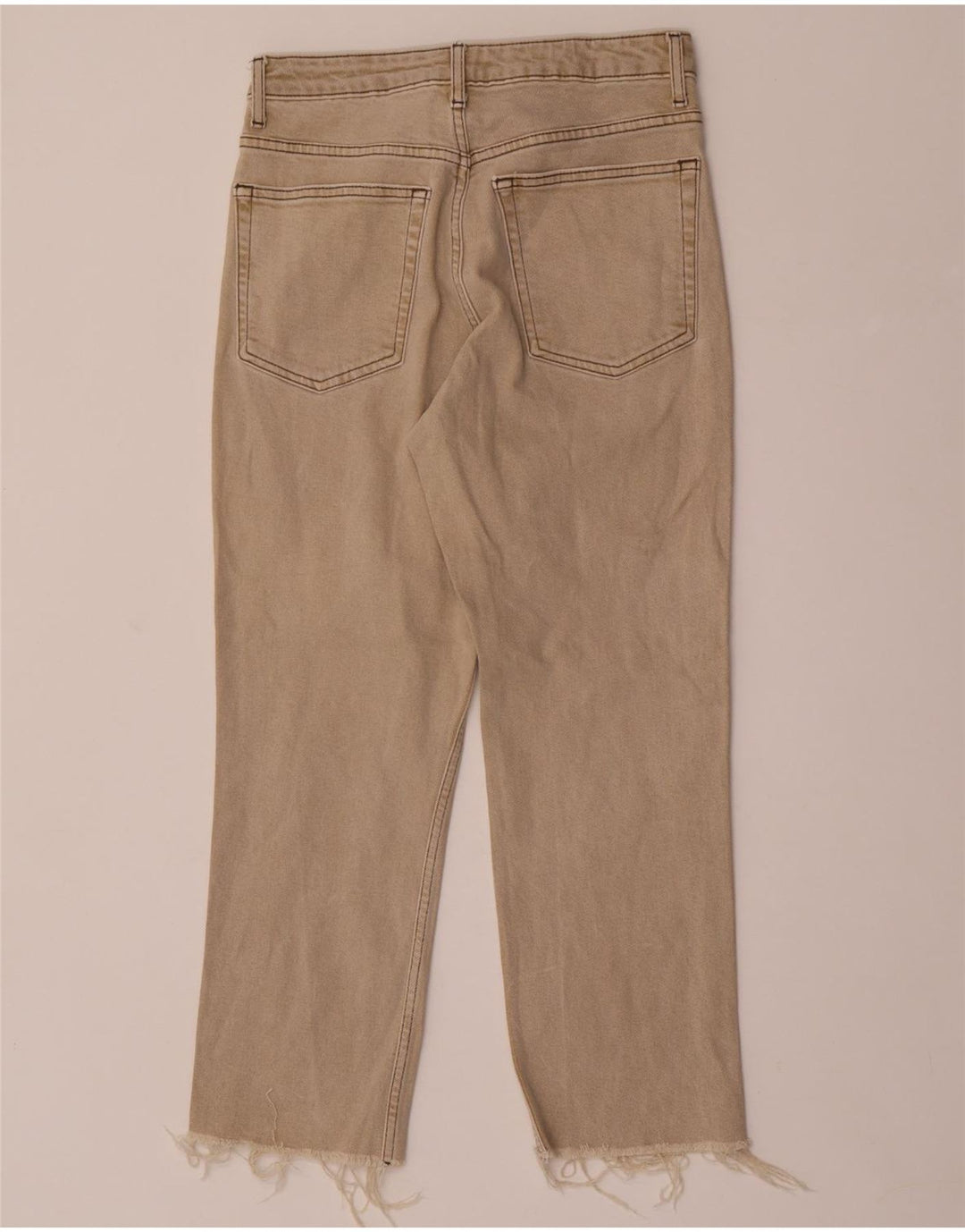 Jeans corti da donna Topshop W28 L25 cotone beige