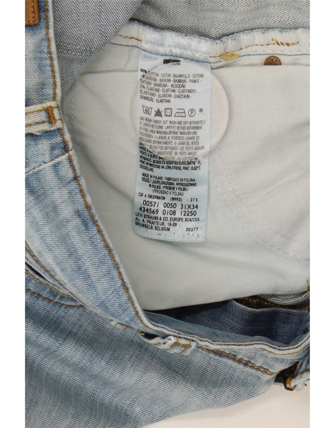 Jeans Levi's 571 Slim da donna W31 L34 in cotone blu