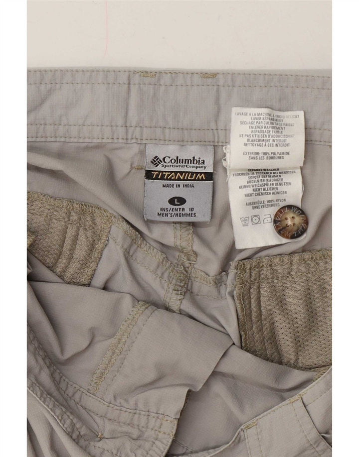 Pantaloncini cargo Columbia da uomo in titanio grandi W36 in poliammide grigio