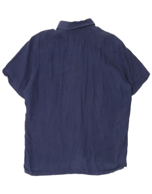 Camicia Lacoste da uomo a maniche corte vestibilità regolare taglia 40 medio blu navy