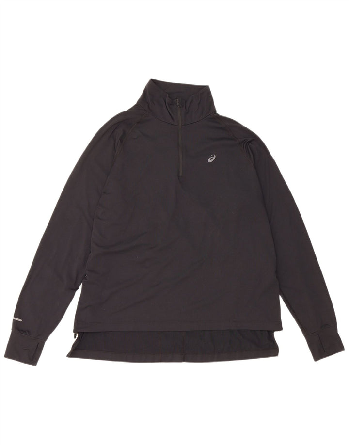 Maglietta Asics da uomo con zip e collo pullover XL poliestere nero