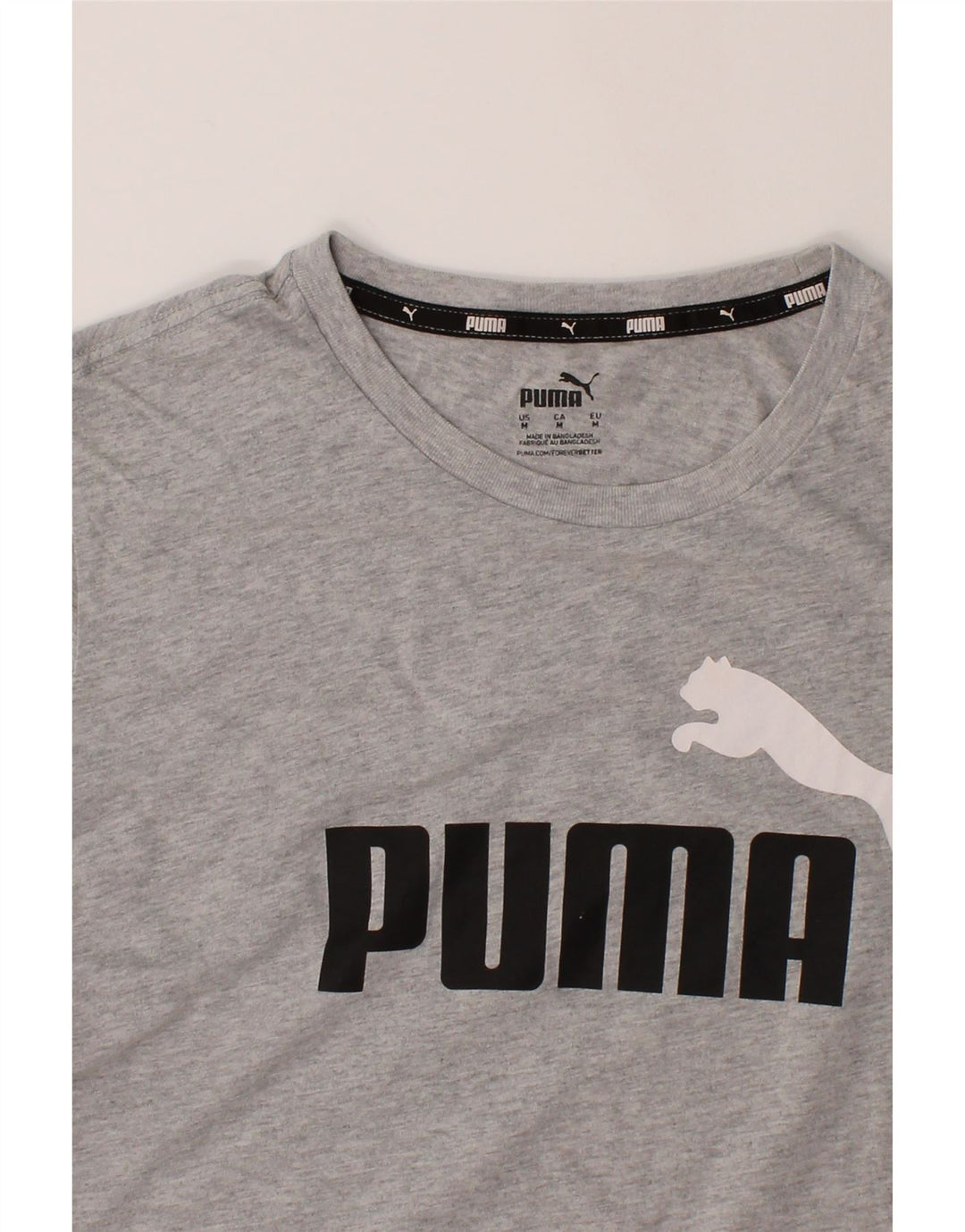 PUMA Mens Graphic T-Shirt Top Medium Grey Cotton Vintage Puma and Second-Hand Puma from Messina Hembry 