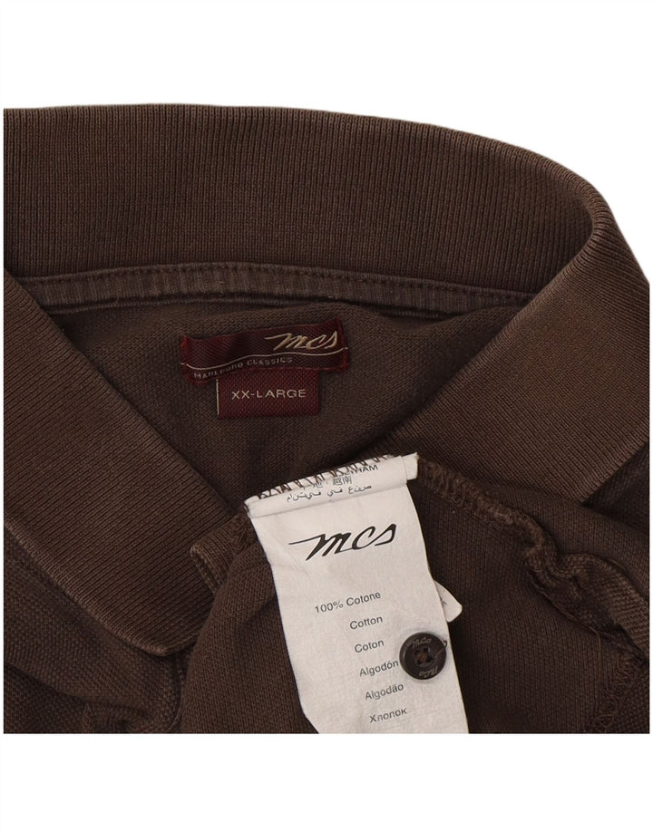 Polo da uomo Marlboro Classics 2XL in cotone marrone