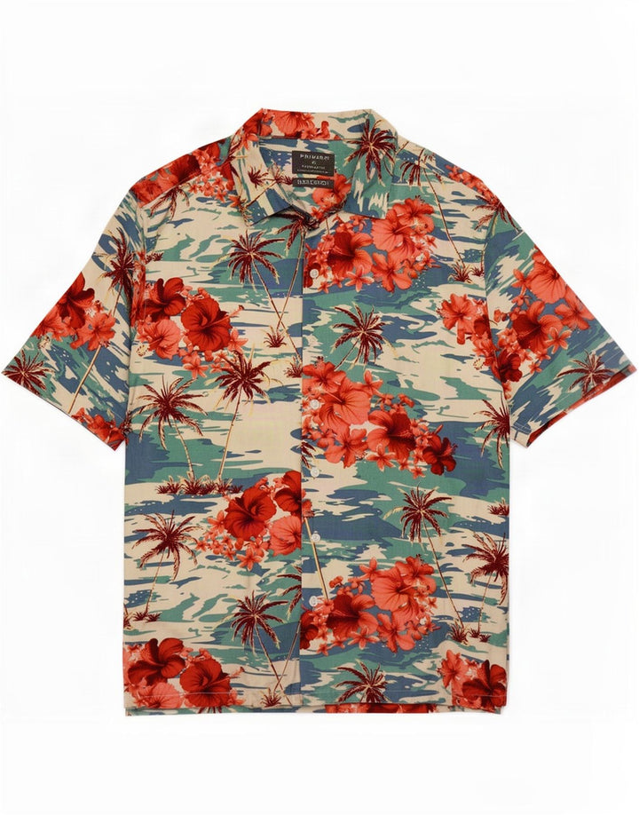 Camicia a maniche corte da uomo Primark XL multicolore floreale hawaiana