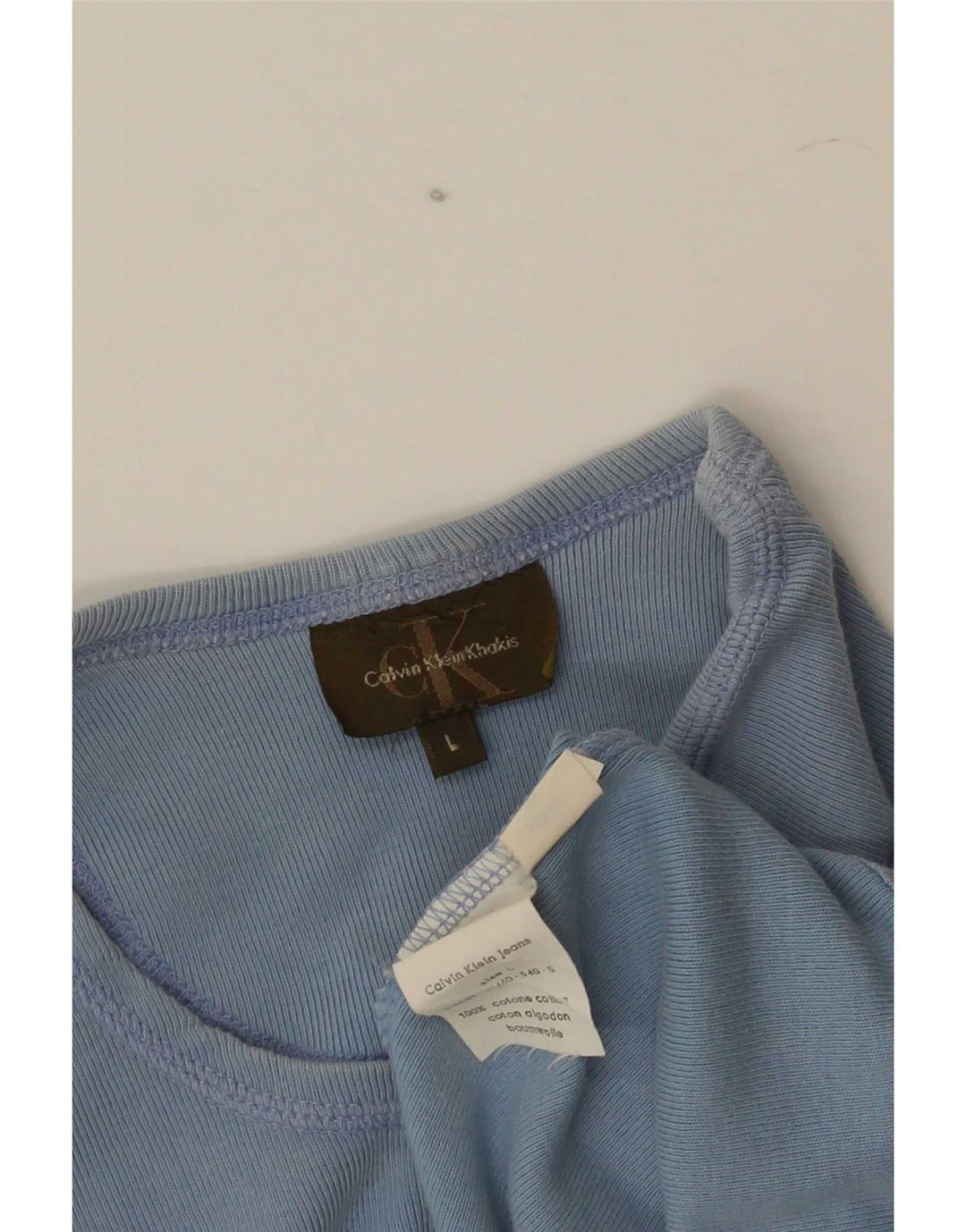 Maglietta da uomo Calvin Klein Top Large in cotone blu