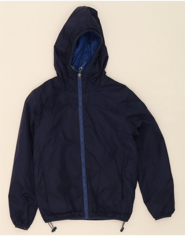 INVICTA Boys Hooded Reversible Jacket 9-10 Years Navy Blue Polyester Vintage Invicta and Second-Hand Invicta from Messina Hembry 
