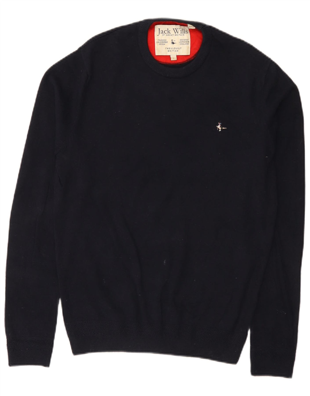 Maglione maglione girocollo da uomo Jack Wills piccolo in cotone blu navy