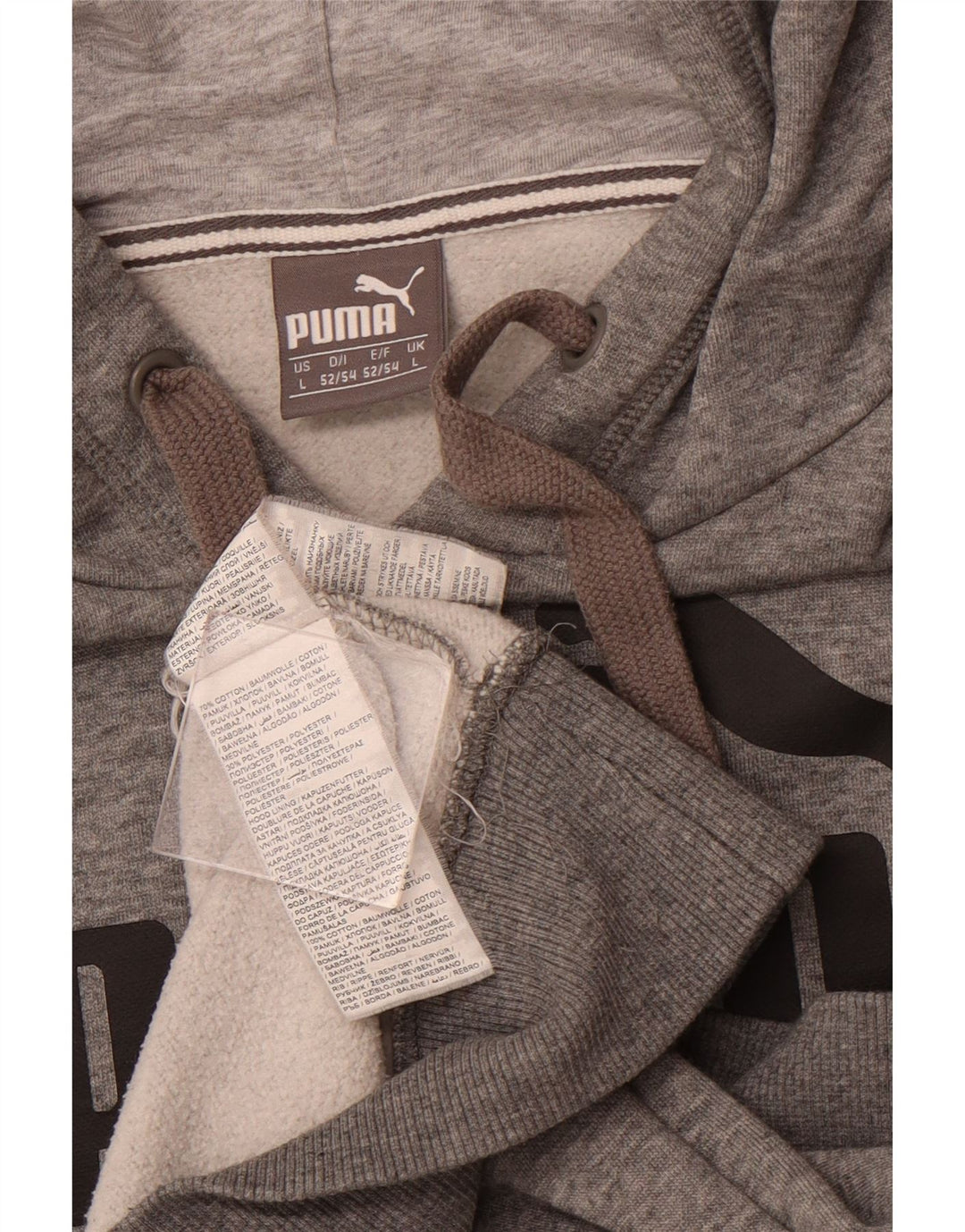 Felpa con cappuccio grafica da uomo PUMA grande in cotone grigio