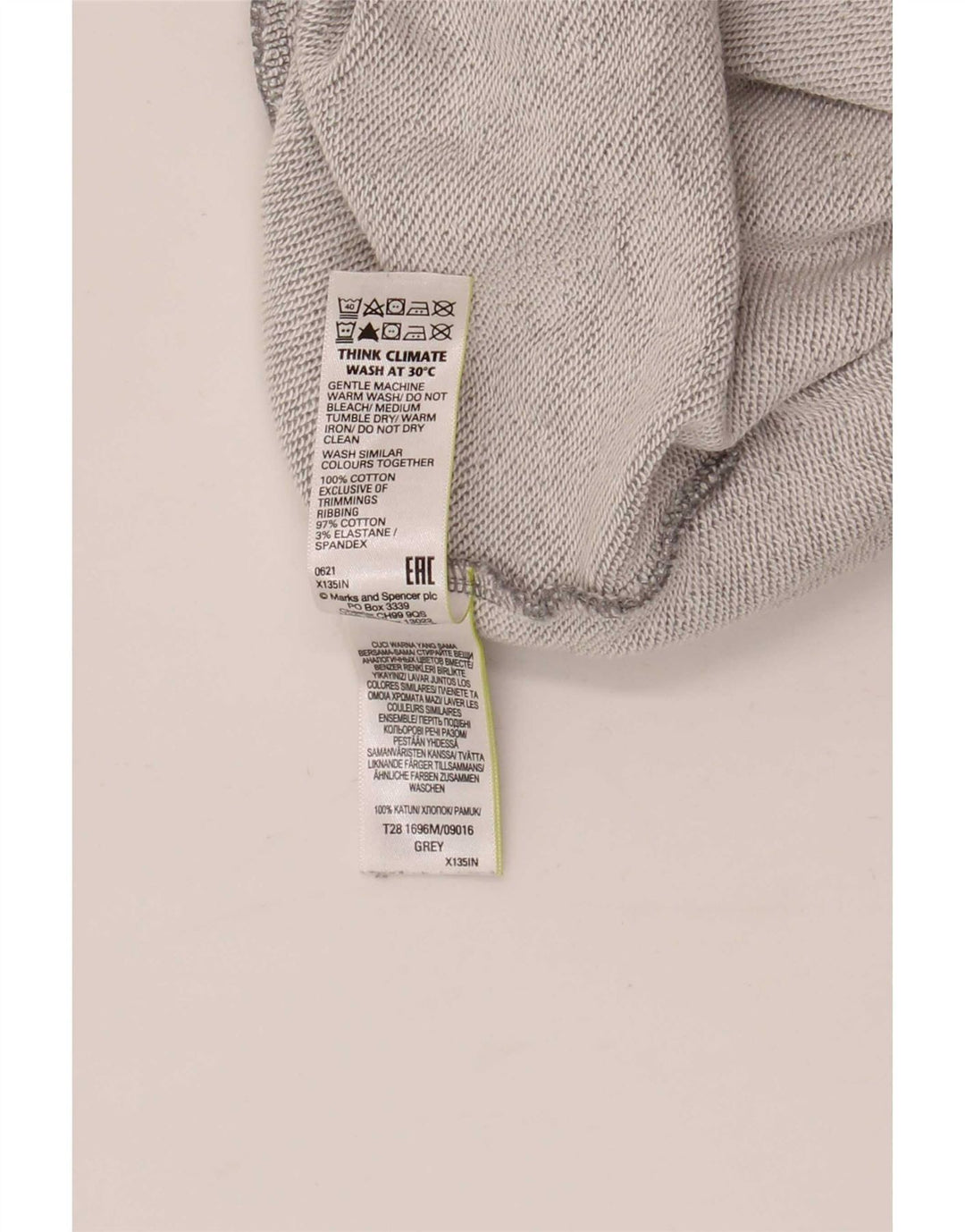 Pantaloni da tuta da uomo Marks & Spencer grandi in cotone grigio