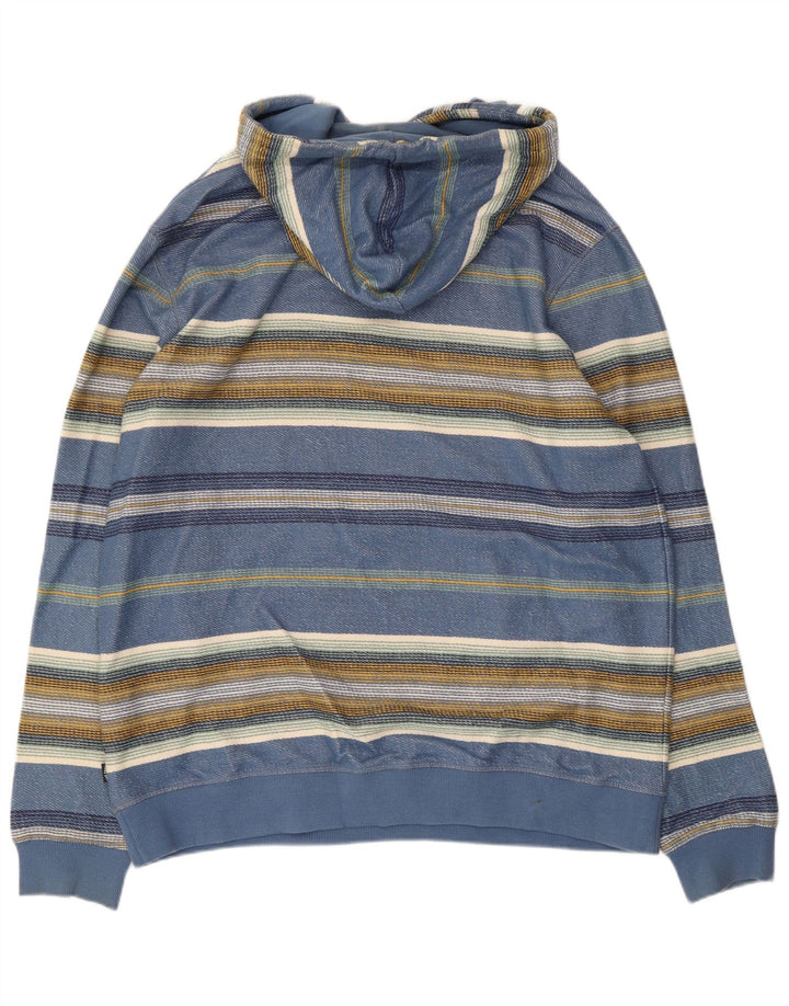 Felpa con cappuccio da uomo Fat Face XL in cotone a righe blu