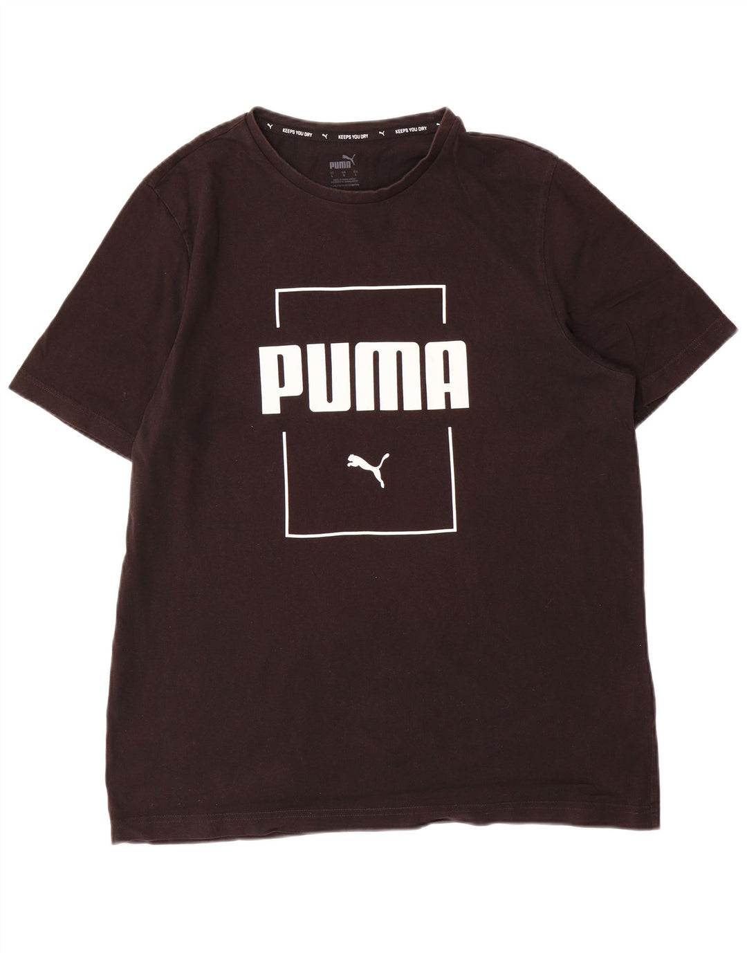 T-shirt grafica da uomo Puma Top grande in cotone nero