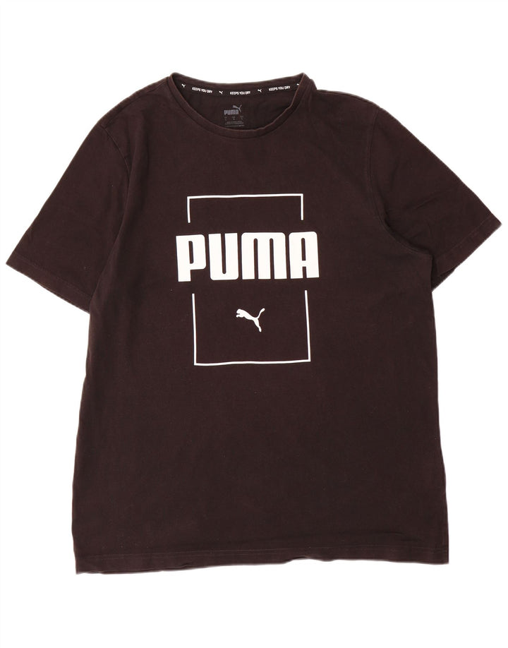 T-shirt grafica da uomo Puma Top grande in cotone nero