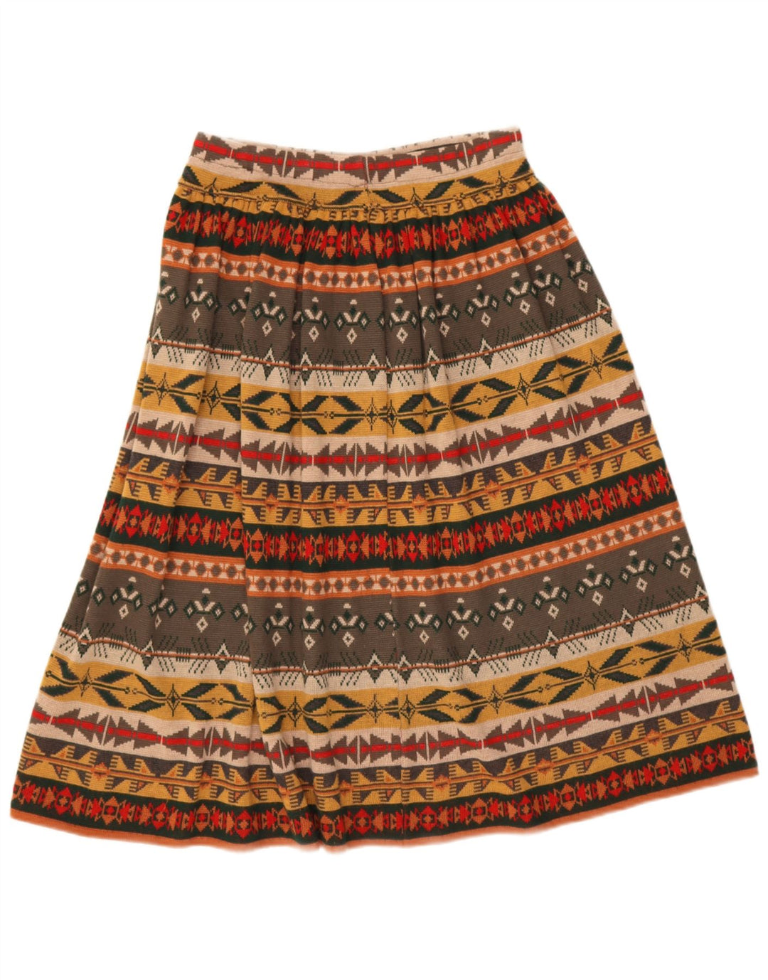 Gonna a trapezio a vita alta da donna vintage W30 geometrica multicolore media